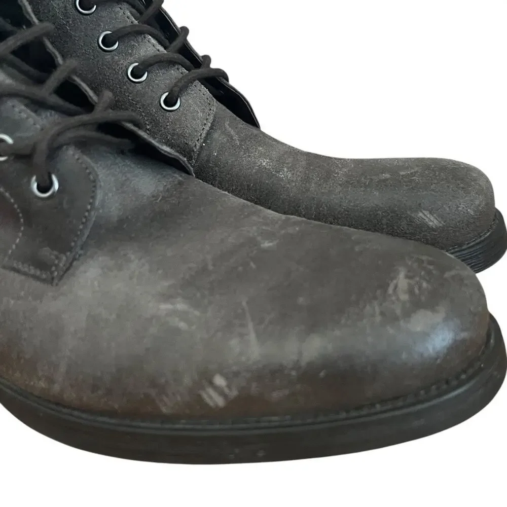 ASTON GREY Collection Brooklyn Gray Leather Combat Boots size 12